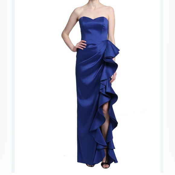 blue dress for baby girl Get My Attention Pleat Waist Maxi Dress Bow Blue Selfie Leslie